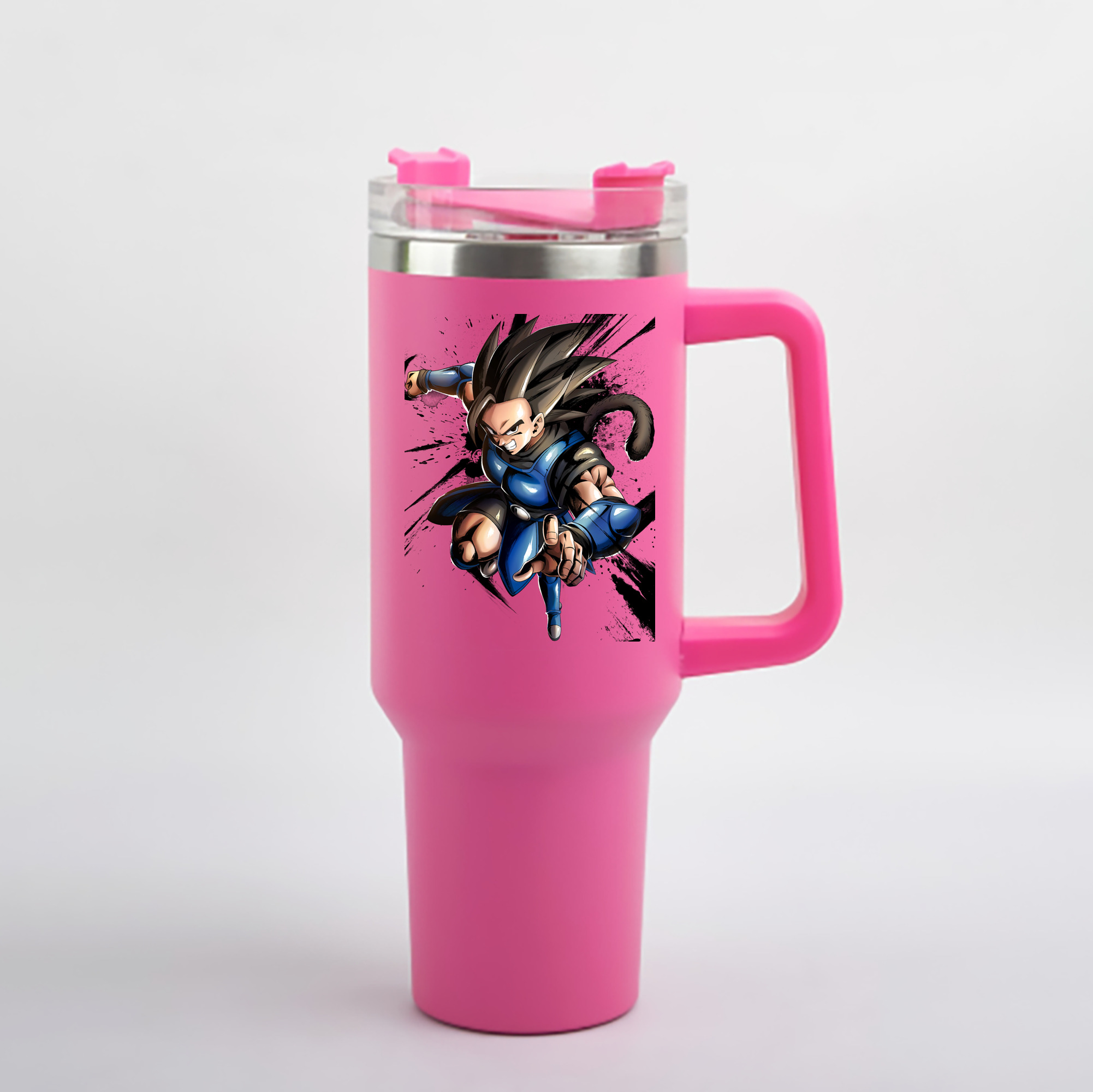 （画像用） ドラゴンボール ベジータ四世（Bejīta Yonsei）DRAGON BALL Vegeta IV 1200mL車用タンブラー - クリスタルステッカー（プラスチックストロー付き）
